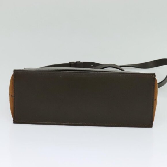 BURBERRY Shoulder Bag Leather Brown Silver Auth BA2042 - Picture 6 of 16